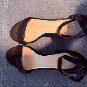 Xappeal Black Open-Toe Ankle Strap Heels